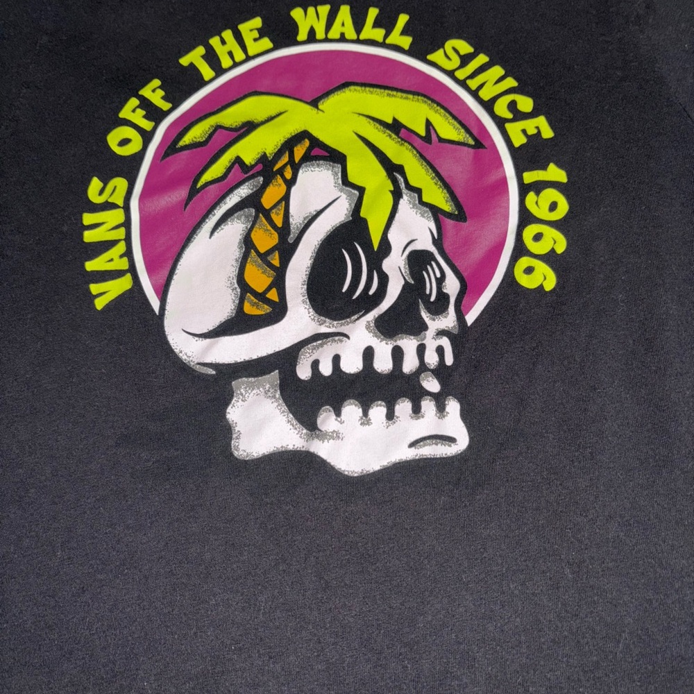 Youth Vans Black Graphic Tee with Skull Design - Picture 2 of 4